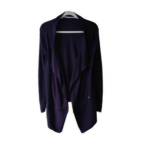Lululemon Sweater Open Front Cardigan Zippered Purple Pockets Women's Sz…